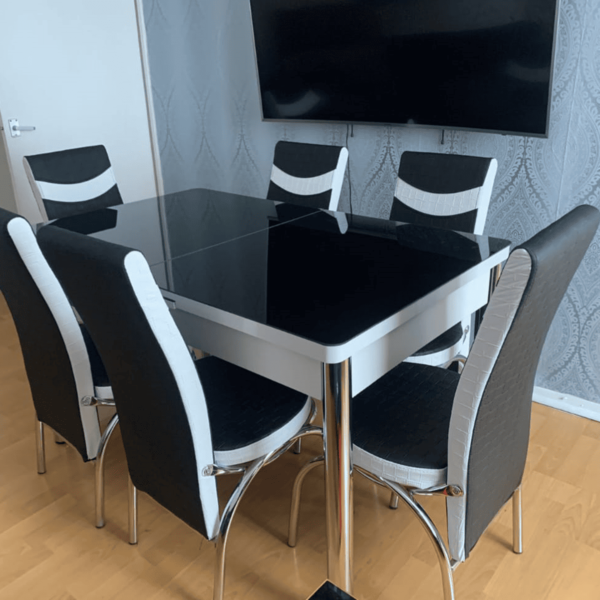 Black and White Dining Table