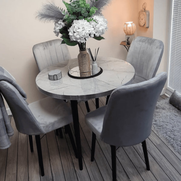 Lagina Grey Round Wooden Dining Table